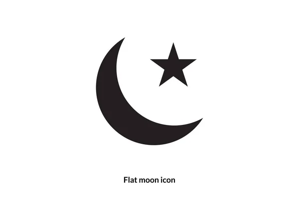 Moon Ikon Platt Stil Design Isolerad Vit Bakgrund — Stock vektor