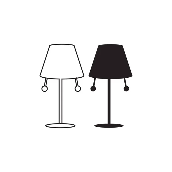 Stojací Lampa Vektorové Ikony Černé Ilustrace Izolované Bílém Jednoduchý Piktogram — Stockový vektor