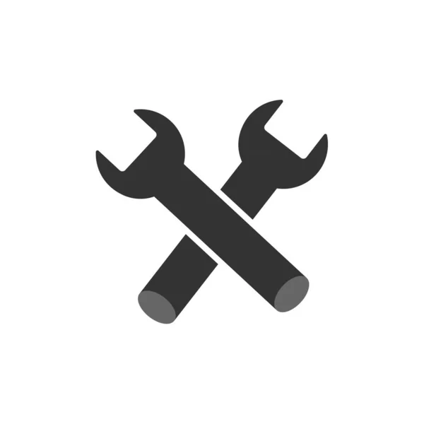 Schraubenschlüssel Symbol Trendigen Flachen Stil Isoliert Auf Grauem Hintergrund Vektorillustration — Stockvektor