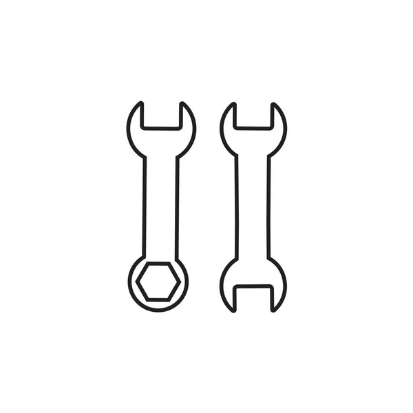Иконка Гаечного Ключа Модном Плоском Стиле Изолирована Сером Фоне Векторная — стоковый вектор