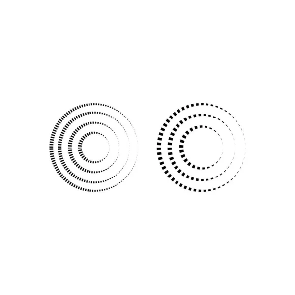 Pois Demi Tons Forme Cercle Logo Rond Design Style Plat — Image vectorielle