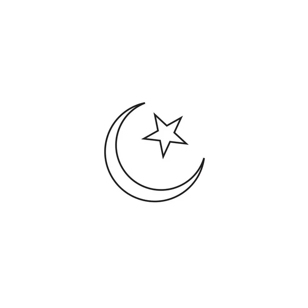 Islam Σύμβολο Απομονώνονται Γκρι Φόντο — Διανυσματικό Αρχείο