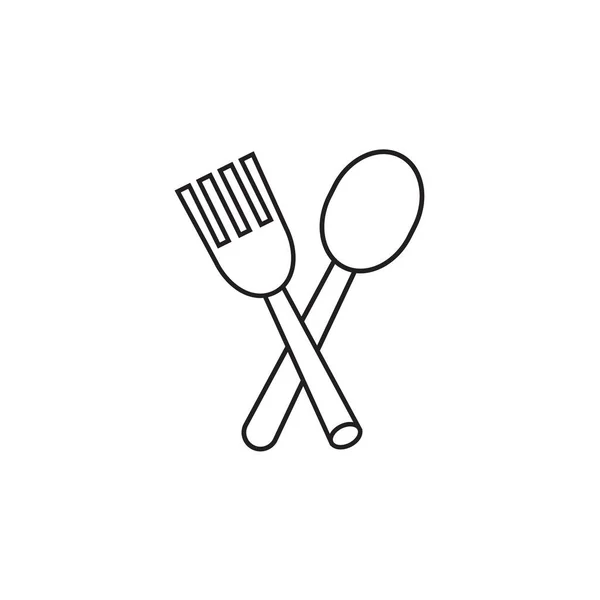 Knife Fork Vector Icon Black Solid Flat Design Icon Isolated — Stock Vector