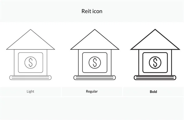Reit Icon Vetores Design Estilo Leve Regular Ousado Isolado Fundo — Vetor de Stock