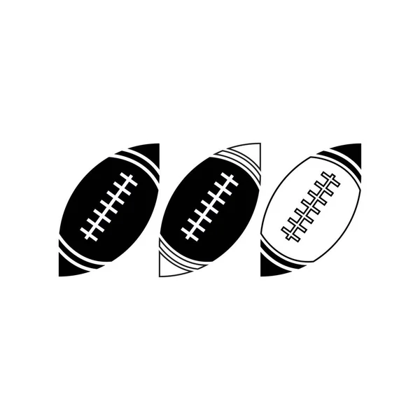Rugby Ball Ikone Trendigen Flachen Stil Isoliert Auf Grauem Hintergrund — Stockvektor