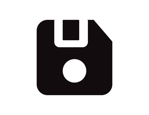 Enregistrer Vecteur Icon Symbole Plat Simple Illustration Noire Parfaite Pictogramme — Image vectorielle