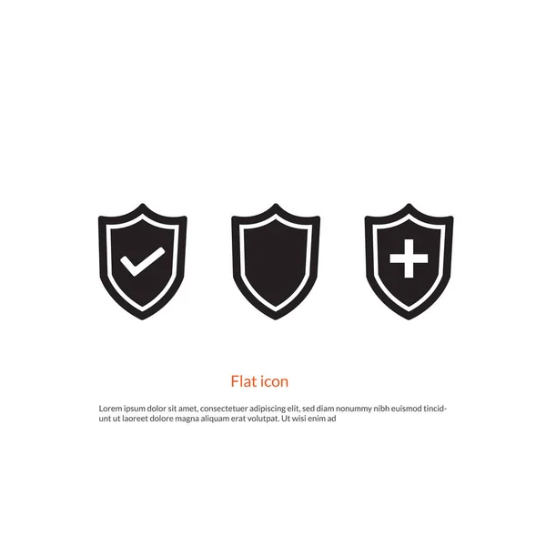 Ícone Escudo Modelo Símbolo Segurança Para Ilustração Vetor Logotipo Coleção —  Vetores de Stock
