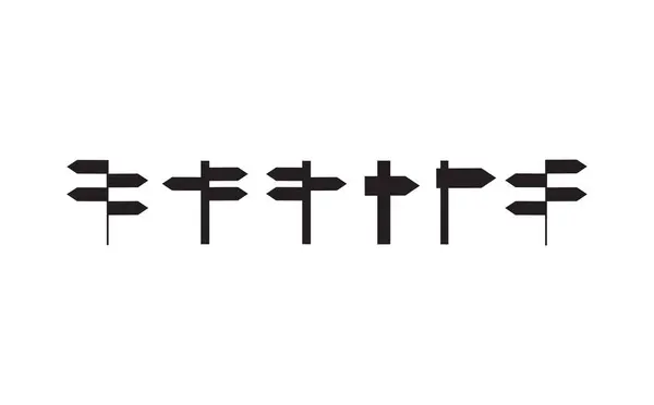 路标图标 轮廓矢量符号 线形象形图 在白色上隔离 — 图库矢量图片