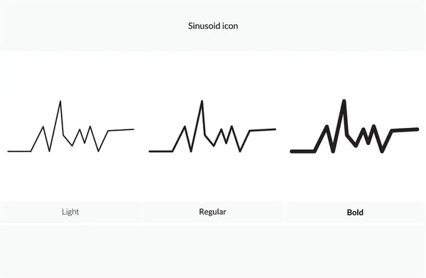 Sinusoid 아이콘입니다 배경에 대담한 스타일 디자인 — 스톡 벡터