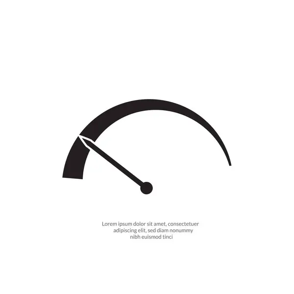 Velocità Icona Del Tachimetro Illustrazione Vettoriale Design Piatto — Vettoriale Stock