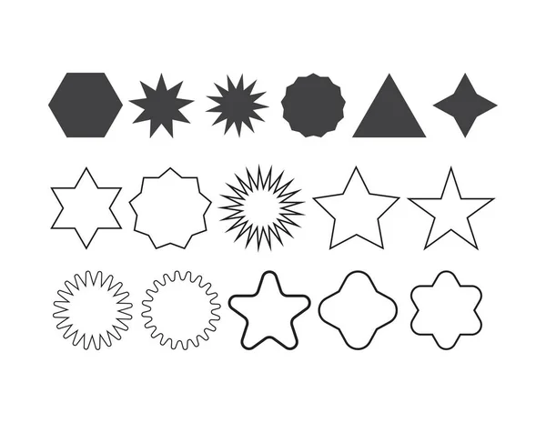 Набор Значков Звезды Стиль Дизайн Изолирован Белом Фоне — стоковый вектор