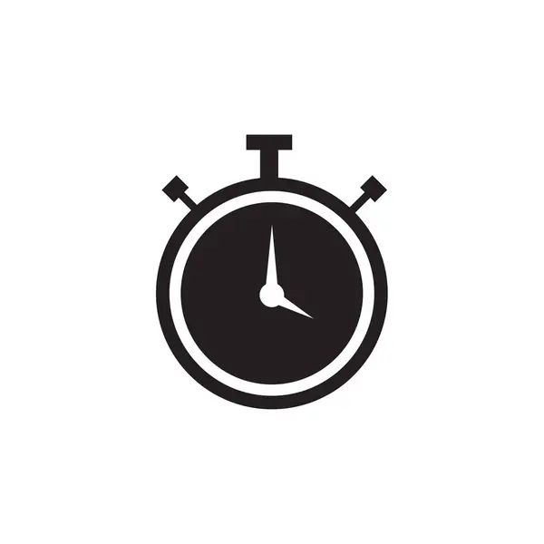 Stopwatch Icon Logo Chronometer Timer Sign Stopwatch Icon Isolated White — Stock Vector
