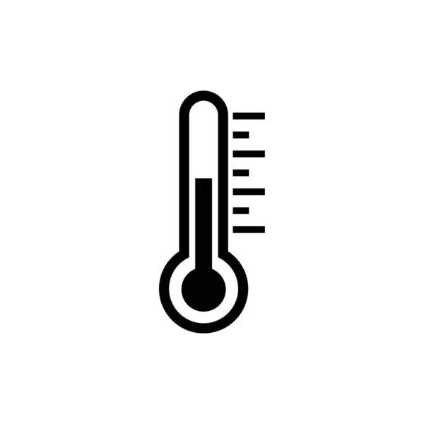 Vetor Ícone Temperatura Símbolo Termómetro Linha — Vetor de Stock