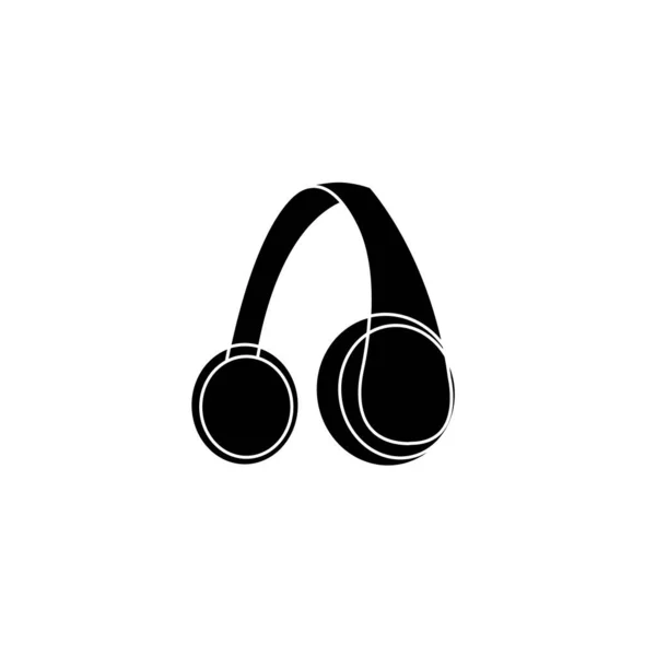 Vector Headphones Icon Black Symbol Silhouette Isolated Modern Gradient Background — Stock Vector