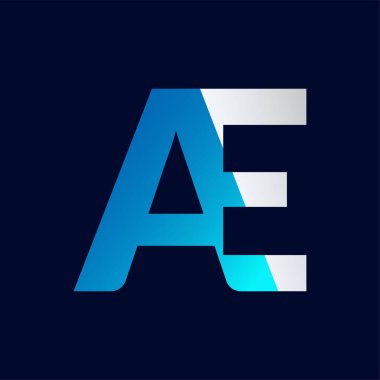 Eşsiz AE harfi logo simgesi vektör şablonu.
