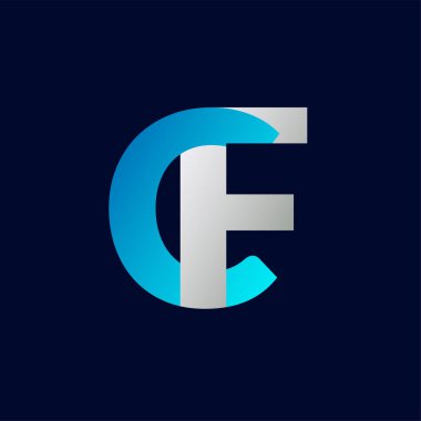 Eşsiz CF harf logosu simge vektör şablonu. Uygulamanız veya kurumsal kimliğiniz için vektör tasarım şablonu ögeleri.