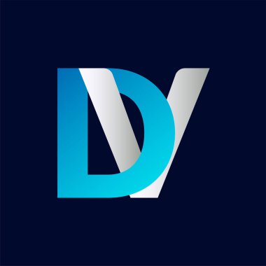 Soyut DV harf logo tasarım şablonu. Vektör Logosu İllüstrasyonu