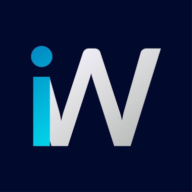 iW Letter logo tasarım vektör şablonu.