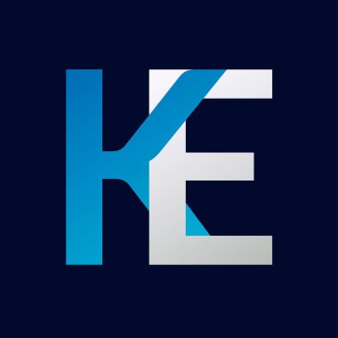Soyut KE harf logo tasarım şablonu. Vektör Logosu İllüstrasyonu.