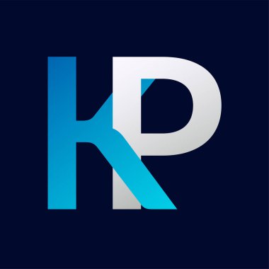 Eşsiz KP harfi logo simgesi vektör şablonu.