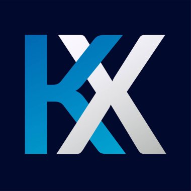 KX Harf Logo Şablonu Çizim Tasarımı.