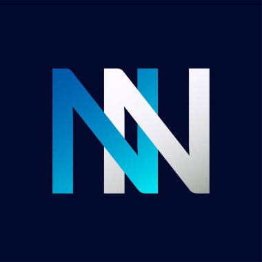 NN Harfi Logo Şablonu Çizim Tasarımı.