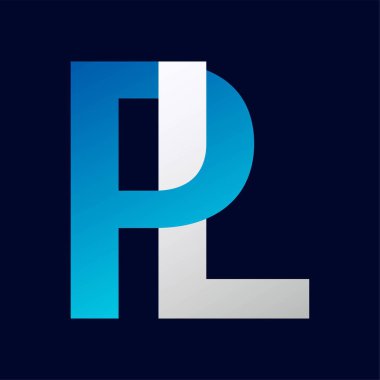 PL Harf Logo Şablonu Çizim Tasarımı.
