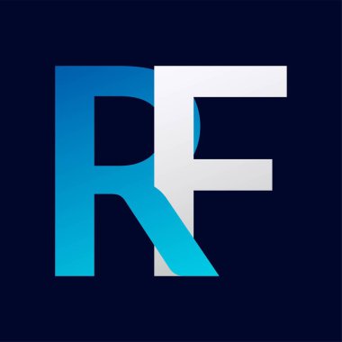 RF Harf Logo Şablonu Çizim Tasarımı.