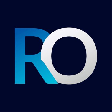 RO Harfi Logo Şablonu Çizim Tasarımı.