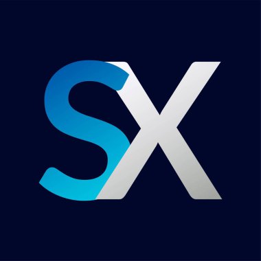 SX Harf logo tasarım vektör şablonu.