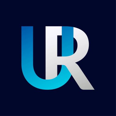 UR Letter logo tasarım vektör şablonu.