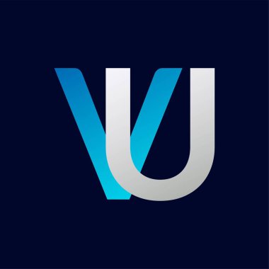 VU Letter logo tasarım vektör şablonu.