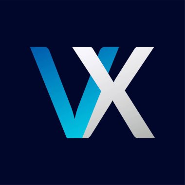 Benzersiz VX harf logosu simge vektör şablonu.