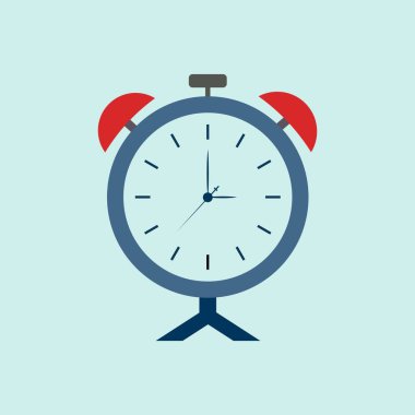Alarm saat simgesi modada düz tasarım.