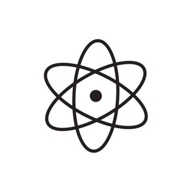 Düz Atom simgesi vektörü illüstrasyonu