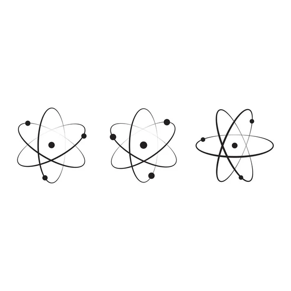Lapos Atom Ikon Szimbólum Vektor Illusztráció — Stock Vector