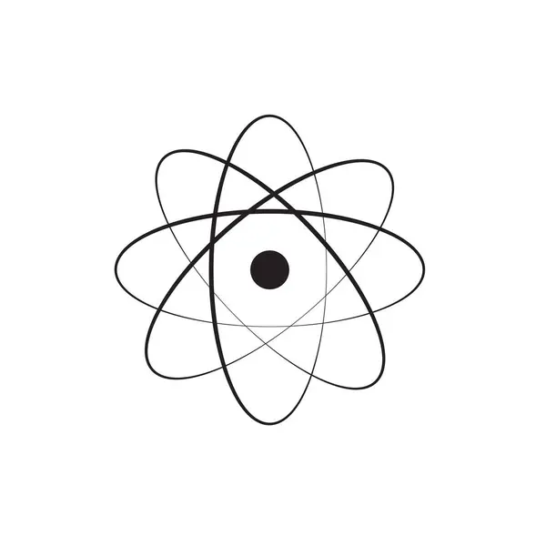 Düz Atom Simgesi Vektörü Illüstrasyonu — Stok Vektör