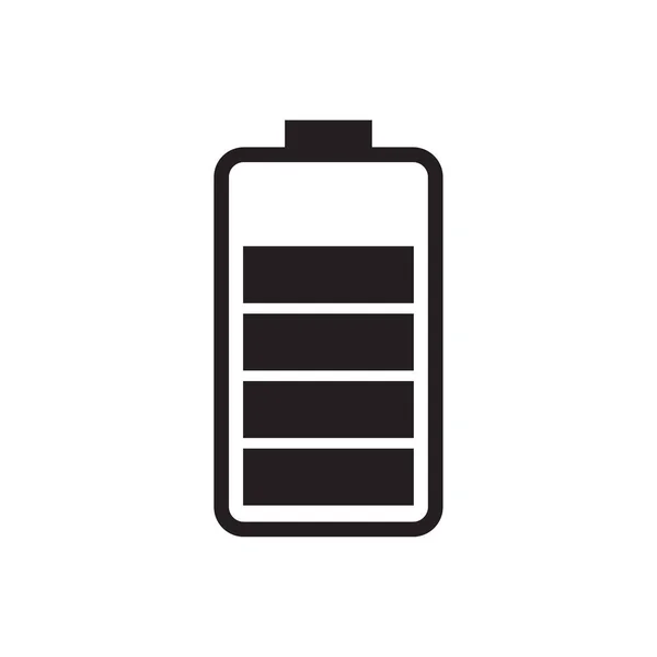 Ícone Bateria Plana Símbolo Vetor Ilustração — Vetor de Stock
