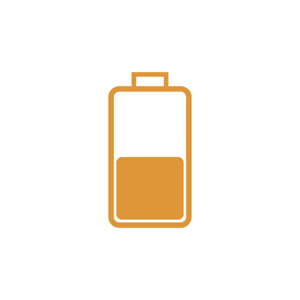 Ikona Baterie Plochém Stylu Pozadím — Stockový vektor