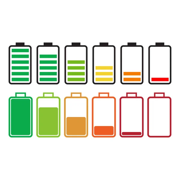 Batterie Icon Flachen Stil Mit Hintergrund — Stockvektor