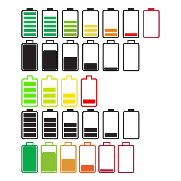 Batterie Icon Flachen Stil Mit Hintergrund — Stockvektor