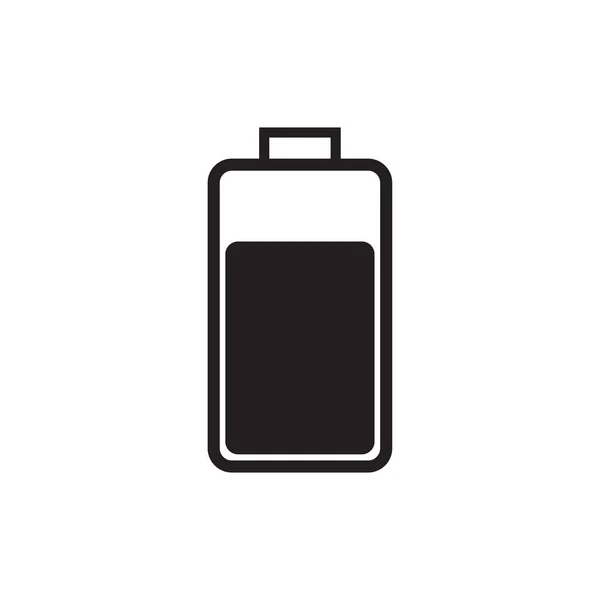 Platt Batteri Ikon Symbol Vektor Illustration — Stock vektor