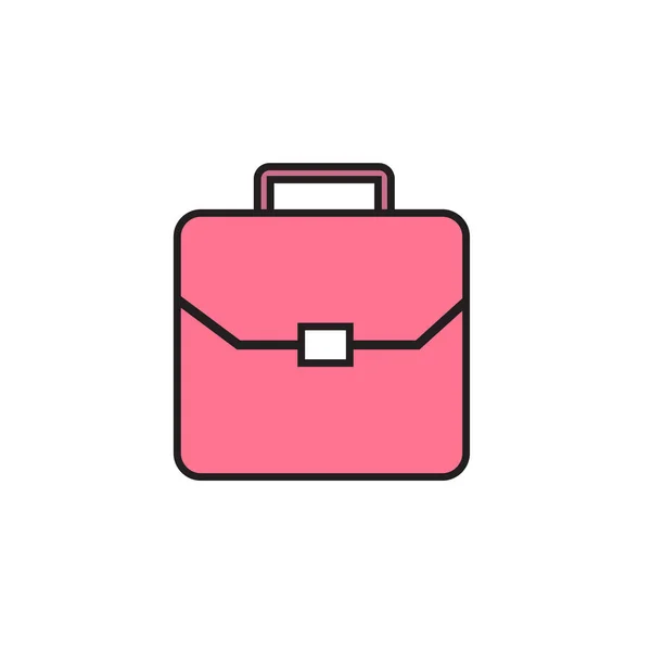 Flat Briefcase Icon Symbol Vector Illustration — Stock Vector