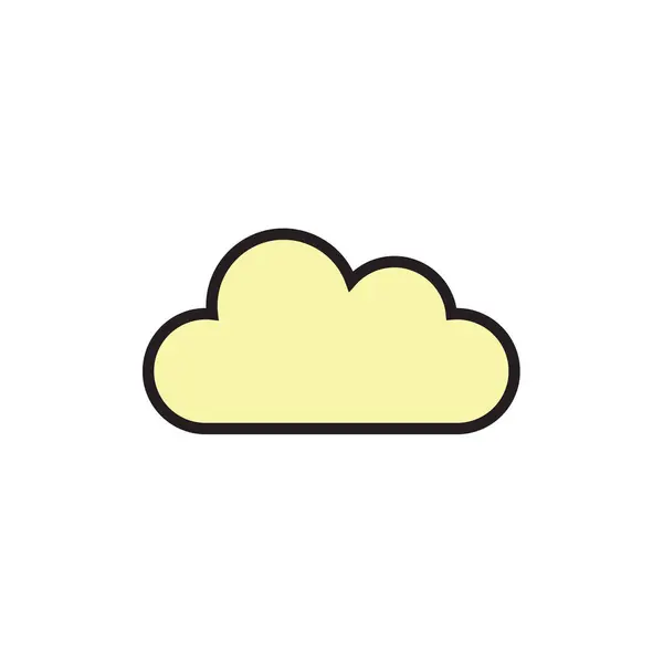 Icono Nube Plana Símbolo Vector Ilustración — Vector de stock