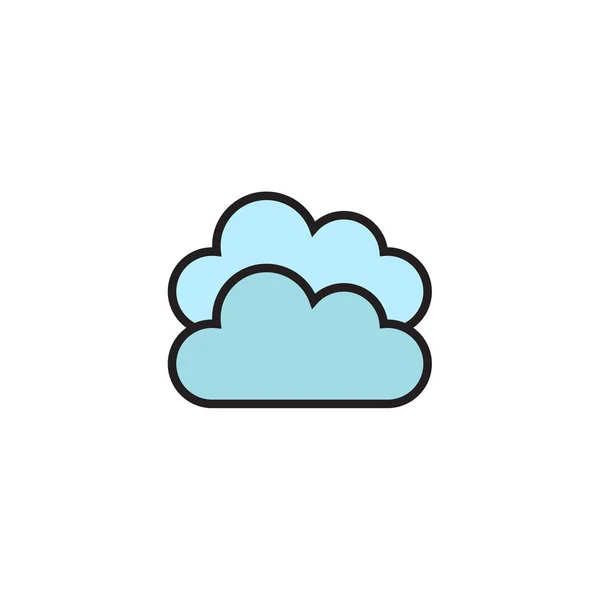 Wolkensymbol Flachen Stil Mit Hintergrund — Stockvektor