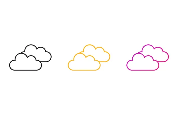 Vector Simboluri Pentru Seturi Cloud Plat Ilustrație — Vector de stoc