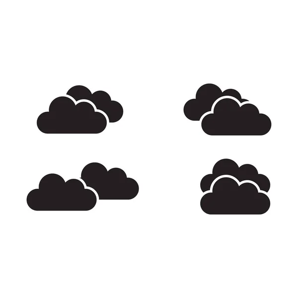 Icono Nube Plana Conjunto Vector Símbolo Ilustración — Archivo Imágenes Vectoriales