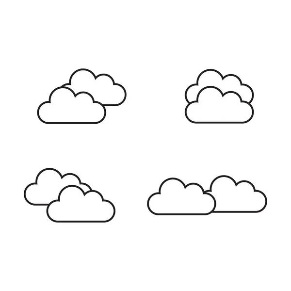 Ícone Nuvem Definido Design Plano Moda —  Vetores de Stock