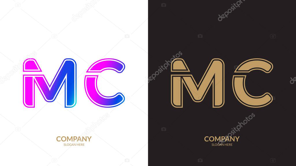 Unique MC letter logo Icon vector template. Vector design template elements for your application or corporate identity.