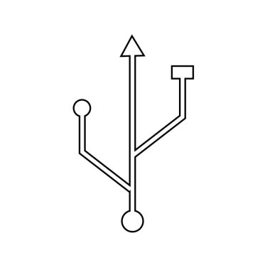 Düz tasarımda USB simgesi.